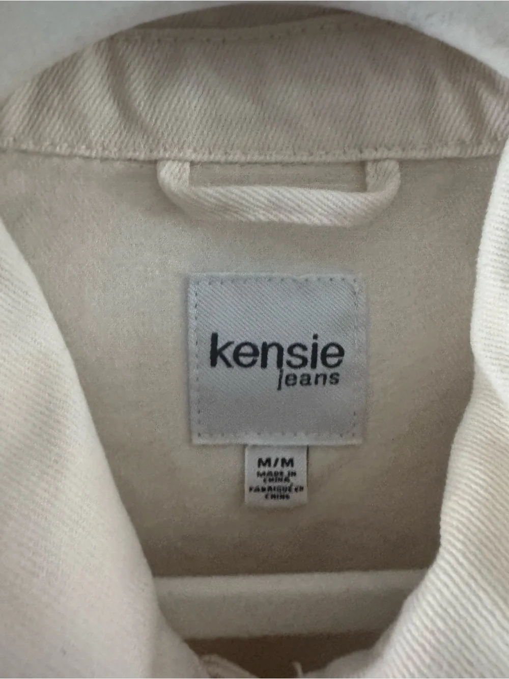 kensie Cream Eyelet-Hem Button Front Jacket